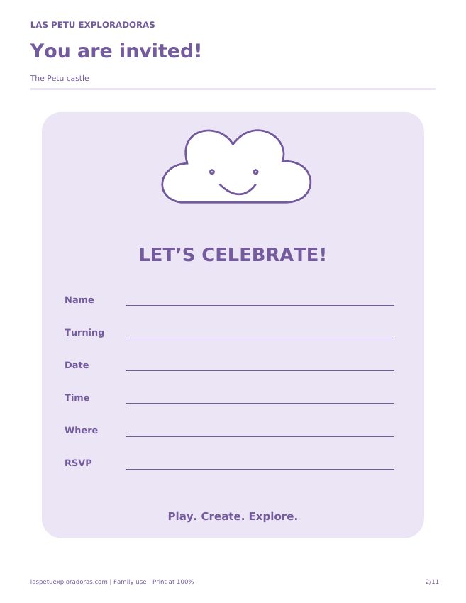 Invitation to fill in