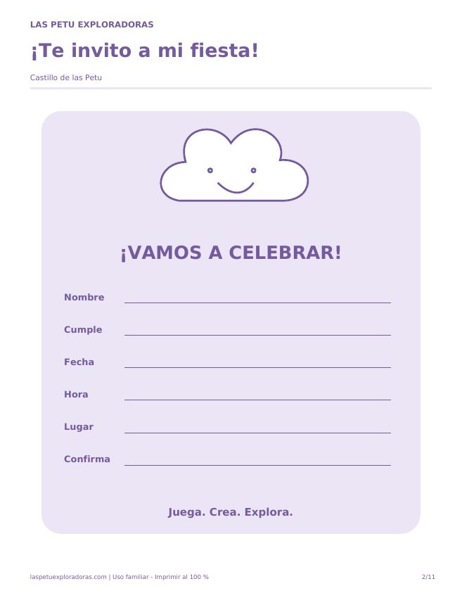 Invitación para rellenar