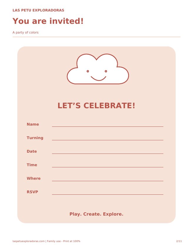 Invitation to fill in
