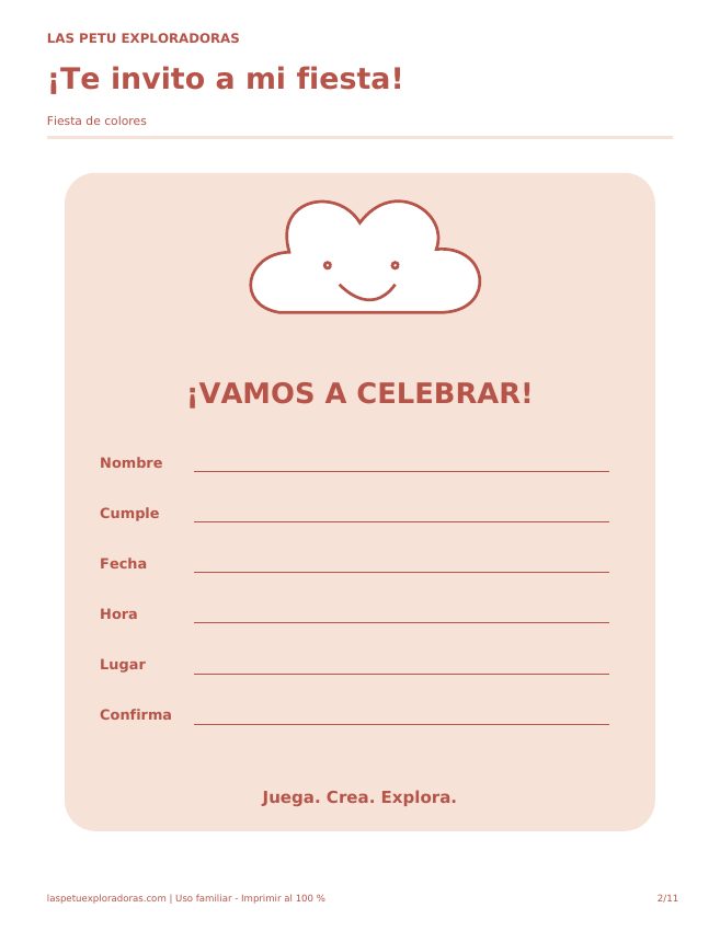 Invitación para rellenar
