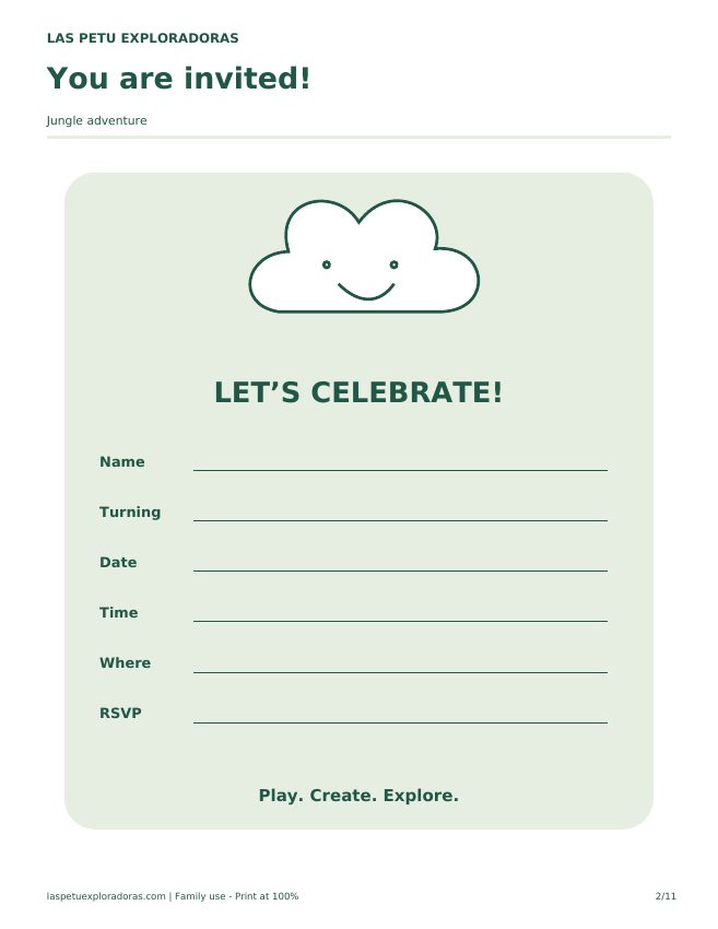 Invitation to fill in