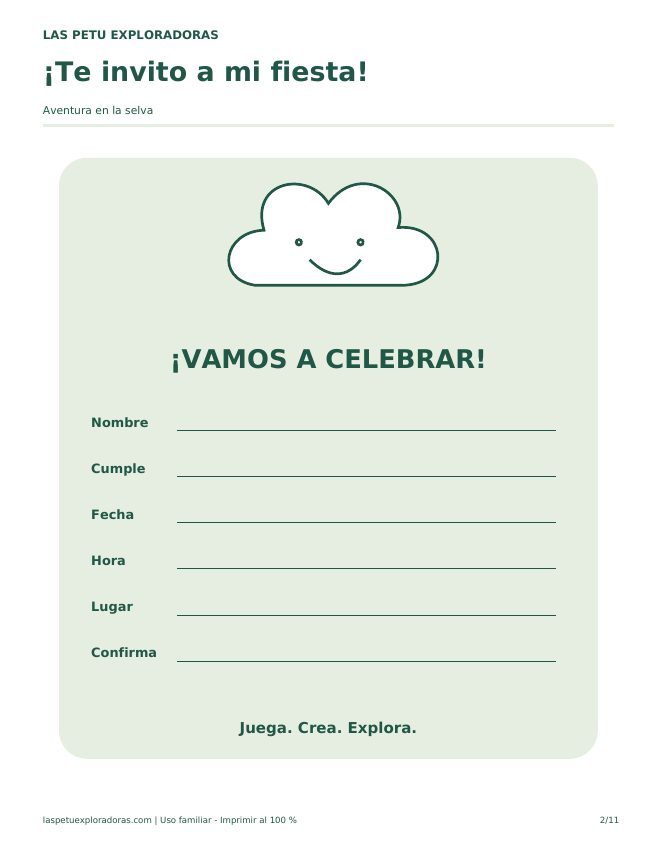 Invitación para rellenar